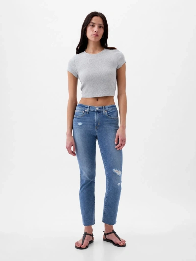 Gap Mid Rise Vintage Slim Jeans In Medium Indigo