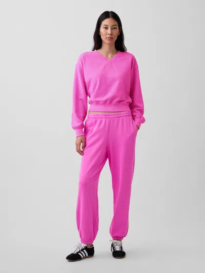 Gap Mid Rise Vintagesoft Relaxed Joggers In Pink