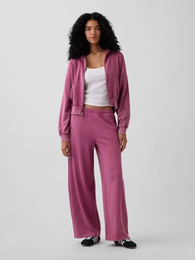 Gap Mid Rise Vintagesoft Terry Loose Sweatpants In Deep Dahlia Purple