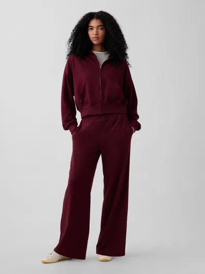 Gap Mid Rise Vintagesoft Terry Loose Sweatpants In Purple Burgundy