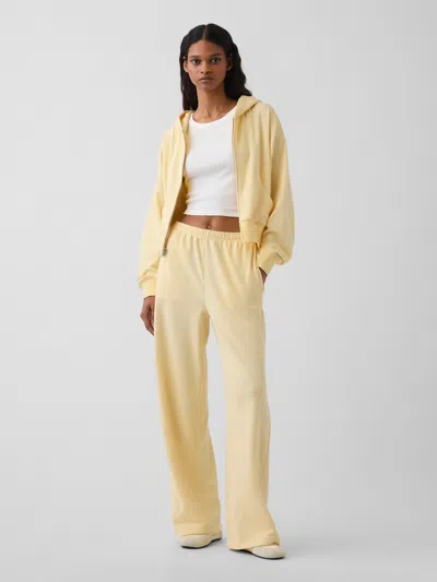 Gap Mid Rise Vintagesoft Terry Loose Sweatpants In Yellow