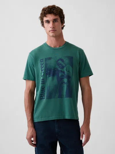 Gap Miles Davis Relaxed Graphic T-shirt In Posy Green