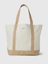 Gap Mini Arch Logo Tote Bag In Off White And Khaki Tan