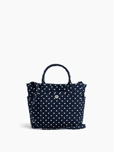 Gap Mini Canvas Favorite Tote In Navy Blue & White Dot