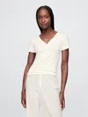 Gap Mini Rib Henley Pj Top In Off White