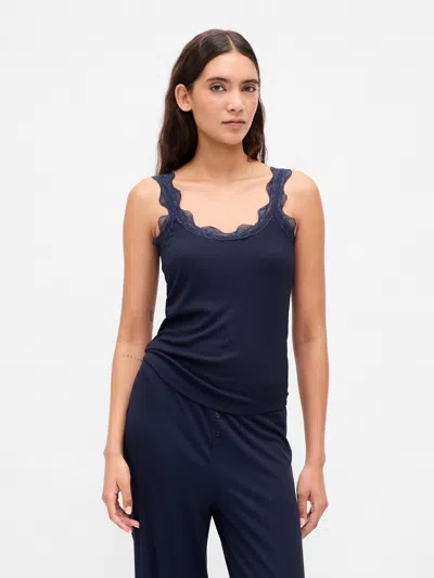 Gap Mini Rib Lace Pj Tank Top