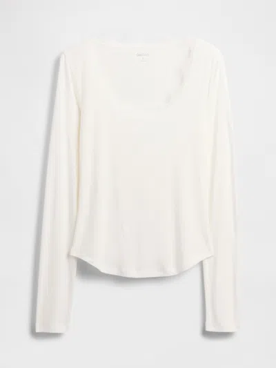Gap Mini Rib Lace-trim Pj Top In White