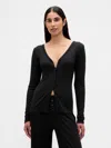 Gap Mini Rib Pj Cardigan In Black