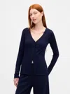 Gap Mini Rib Pj Cardigan In Blue
