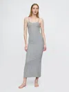 Gap Mini Rib Pj Maxi Dress In Light Grey