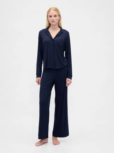 Gap Mini Rib Pj Set In Blue