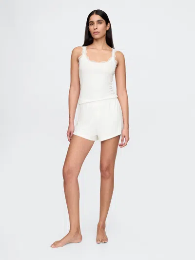 Gap Mini Rib Pj Shorts In Off White