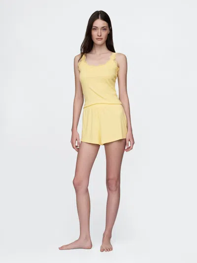 Gap Mini Rib Pj Shorts In Pale Banana Yellow