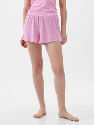 Gap Mini Rib Pj Shorts In Sugar Pink