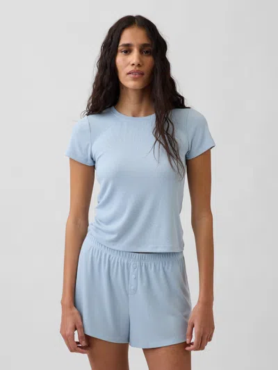 Gap Mini Rib Pj T-shirt In Blue