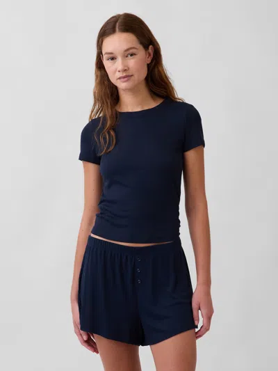 Gap Mini Rib Pj T-shirt In Blue