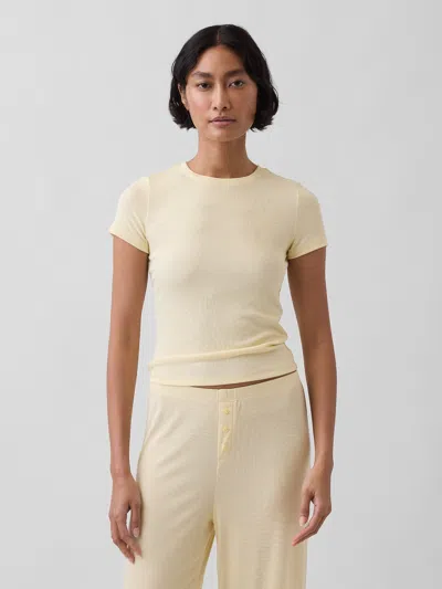 Gap Mini Rib Pj T-shirt In Yellow