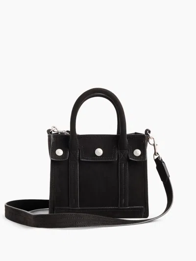 Gap Mini Vegan Suede Five Pocket Tote In Black