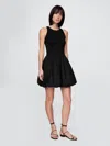 Gap Mixed Media Bubble Mini Dress In Black