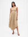 Gap Mixed Media Handkerchief Hem Midi Dress