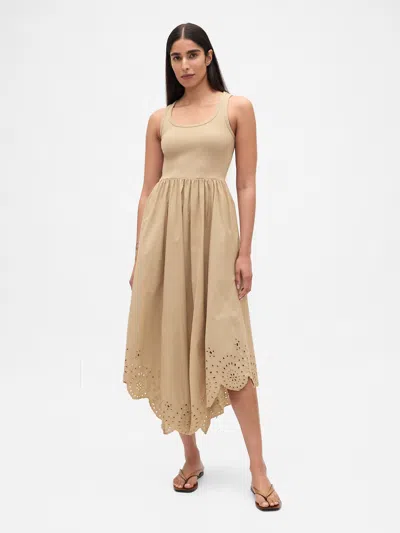 Gap Mixed Media Handkerchief Hem Midi Dress