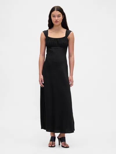 Gap Mixed Media Maxi Dress In Black