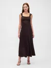 Gap Mixed Media Maxi Dress In Brown