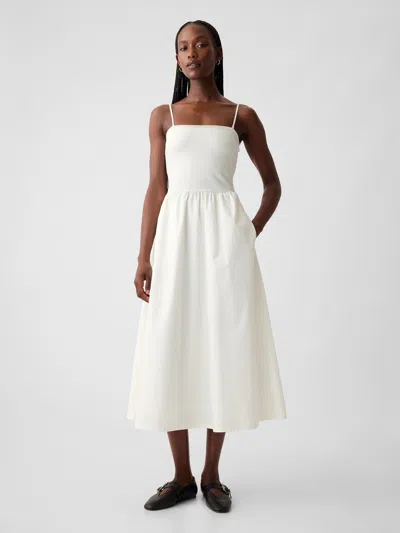 Gap Mixed Media Midi Dress In Off White | ModeSens