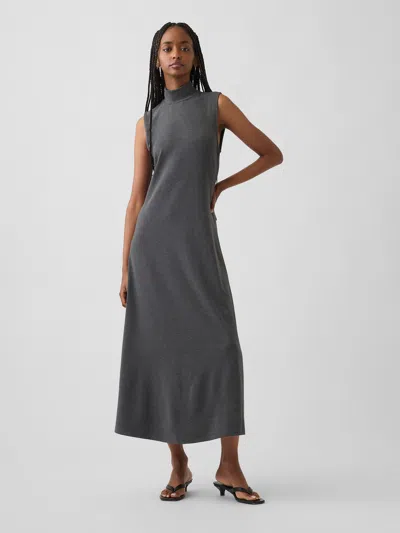 Gap Mockneck Maxi Dress In Dark Grey