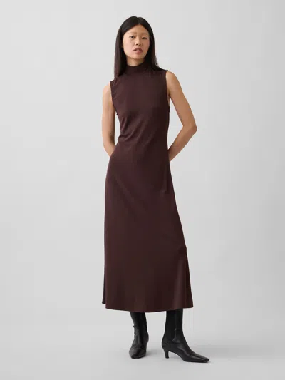 Gap Mockneck Maxi Dress In Terra Brown