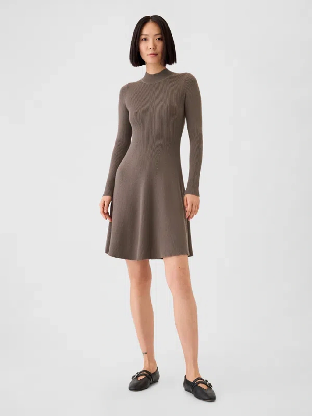 ribbed knit mini dress Edikted Women's Turtle Neck Ribbed Knit Mini Dress