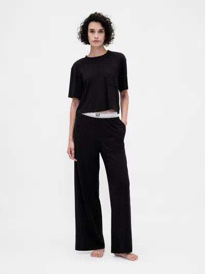 Gap Modal Logo Pj Pants In Black