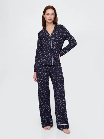 Gap Modal Pajama Pants In Navy Blue Floral