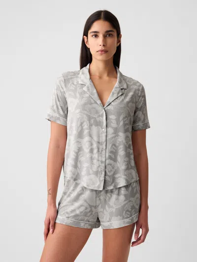 Gap Modal Pajama Shirt In Grey Floral