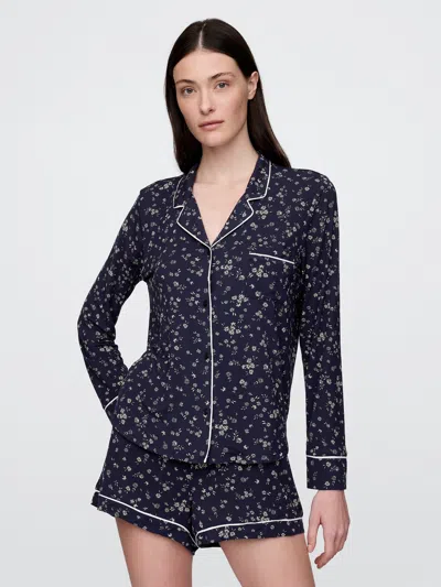 Gap Modal Pajama Shirt In Navy Blue Floral