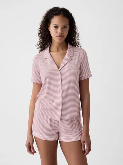 Gap Modal Pajama Shirt In Pink Stripe