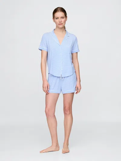 Gap Modal Pj Shorts In Blue & White Stripe