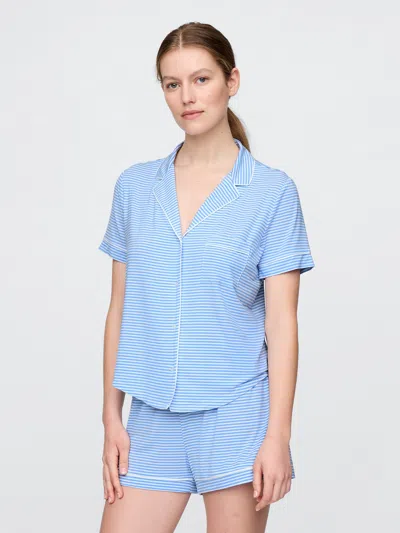 Gap Modal Pj Top In Blue & White Stripe