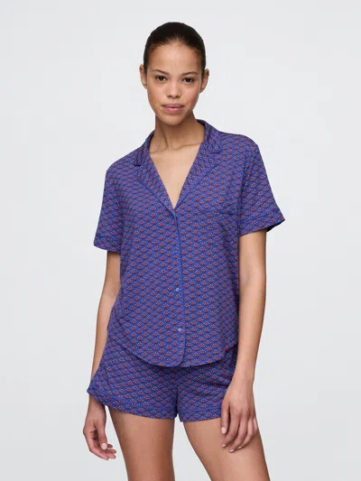 Gap Modal Pj Top In Blue Foulard