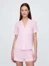 Gap Modal Pj Top In Pink Stripe