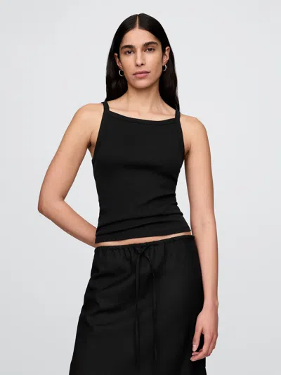 Gap Modern Apron Neck Tank Top In Black