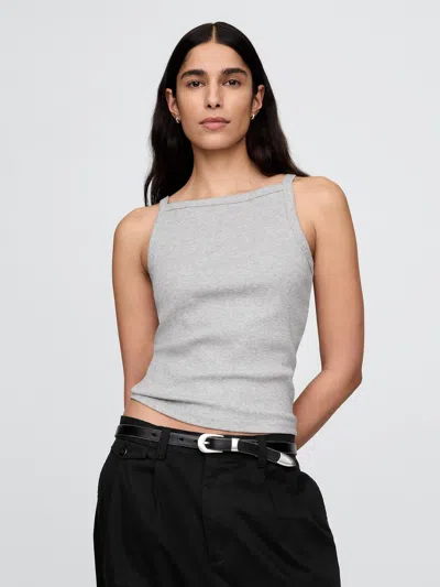 Gap Modern Apron Neck Tank Top In Light Grey