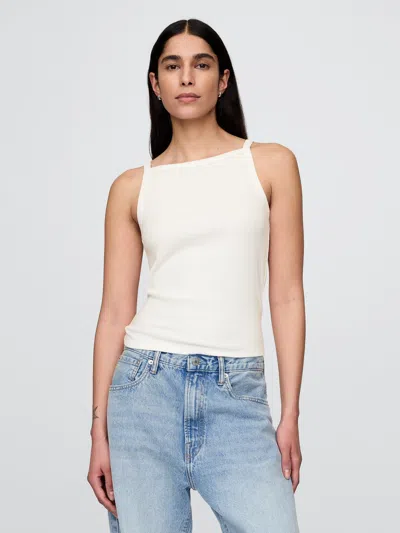 Gap Modern Apron Neck Tank Top In Off White