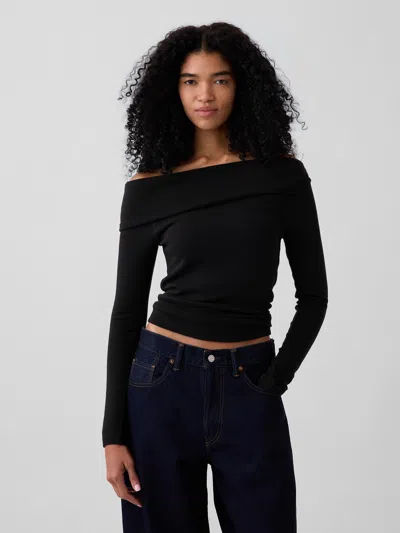 Gap Modern Asymmetrical T-shirt In Black