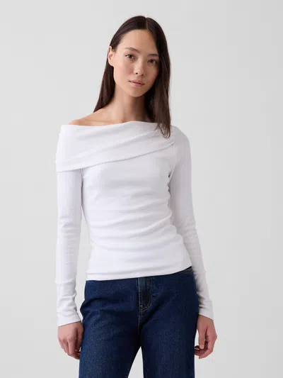 Gap Modern Asymmetrical T-shirt In Fresh White