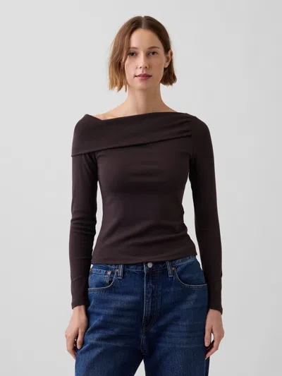 Gap Modern Asymmetrical T-shirt In Terra Brown
