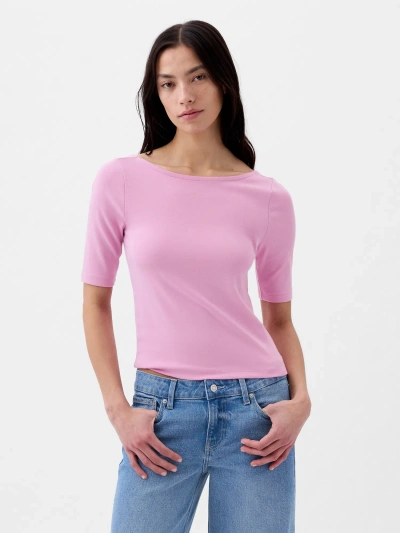 Gap Modern Cropped T-shirt In Sugar Pink