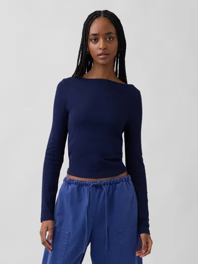 Gap Modern Boatneck T-shirt In Blue