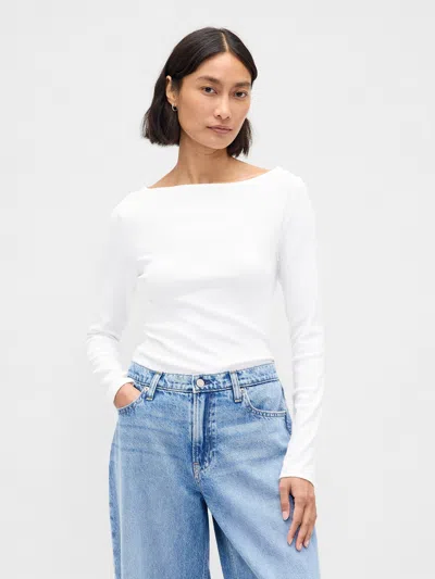Gap Modern Boatneck T-shirt In White