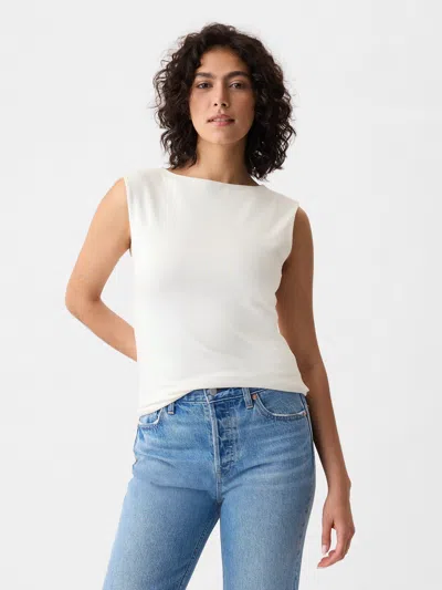 Gap Modern Boatneck Top In Off White